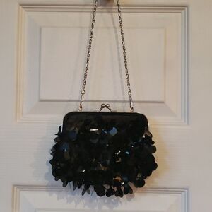 Bijoux Terner Black Sequin Designer Evening Purse